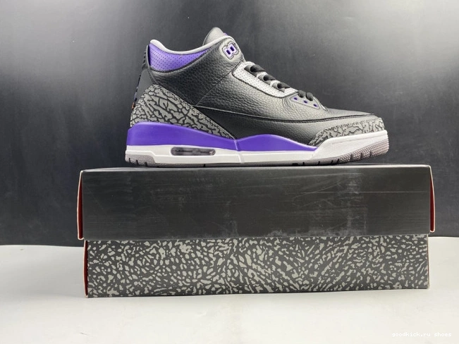 Purple Air Court Jordan 3 Black CT8532 050 Retro 0811
